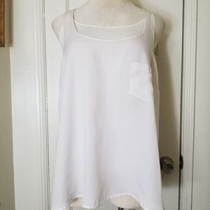 FOREVER 21 3X cream polyester sleeveless round neck tank top with pocket